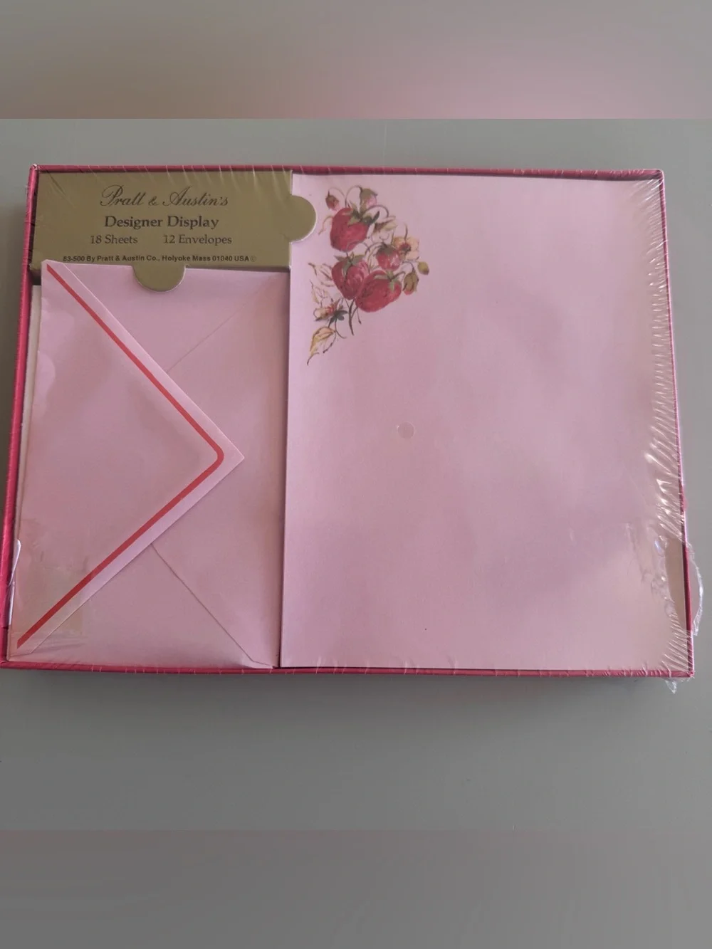 Vintage Strawberry stationary Pratt & Austin's